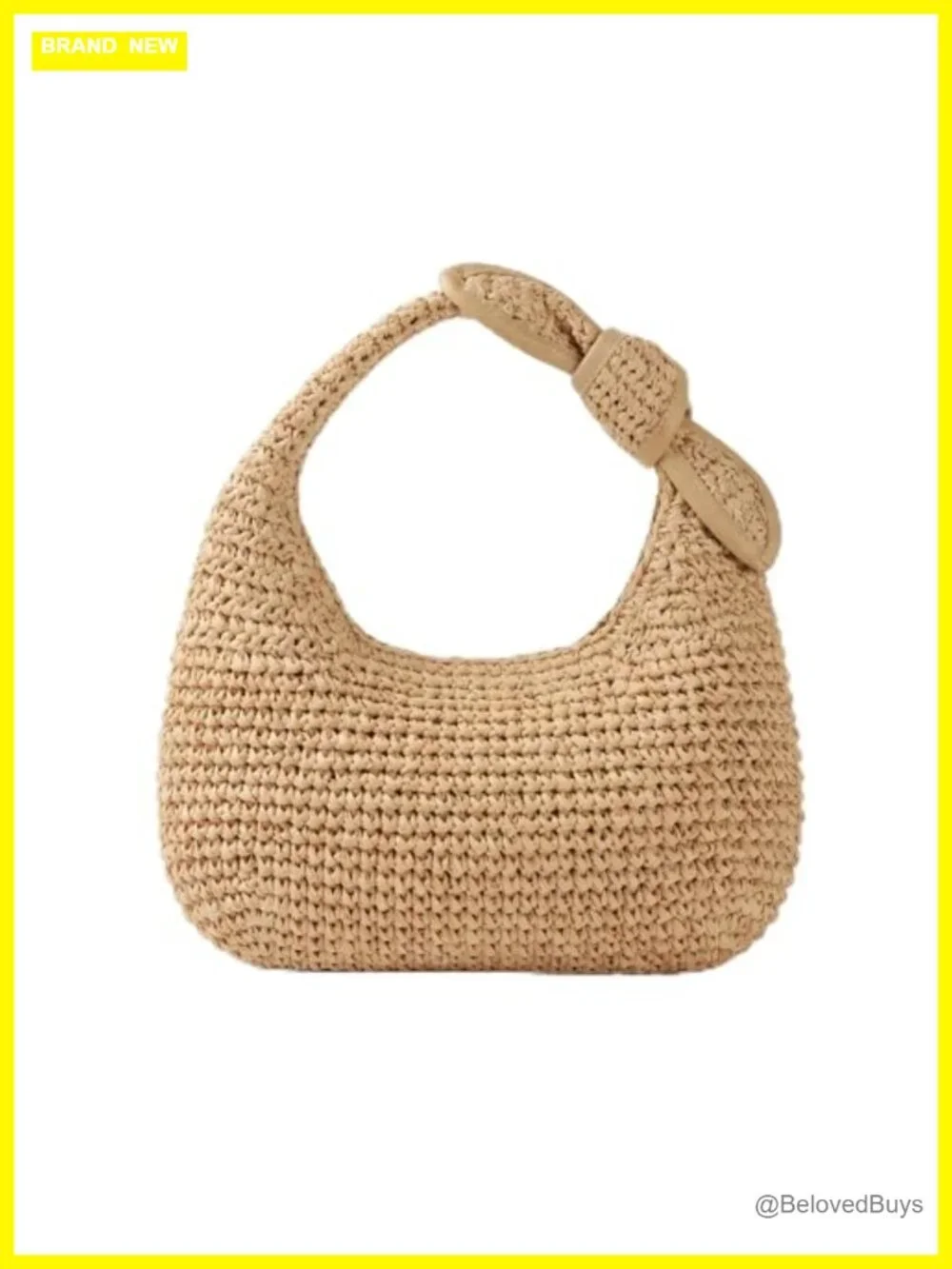 Handwoven Straw Hobo Bag - Lightweight Beach Shoulder Purse